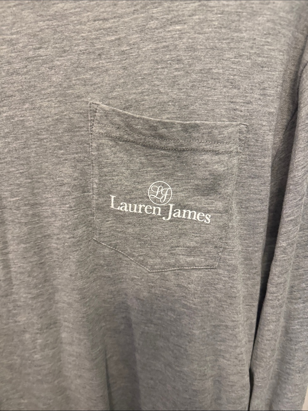 Lauren James Light Heather Gray Long-Sleeve Pocket Tee - Picture 3 of 5
